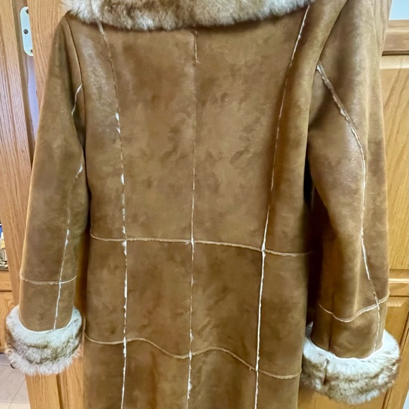Wilson’s Leather Trench faux shearling coat size small - Picture 5 of 11